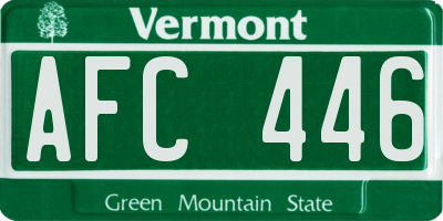 VT license plate AFC446