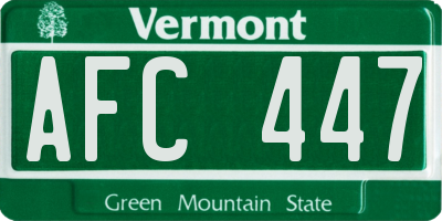 VT license plate AFC447
