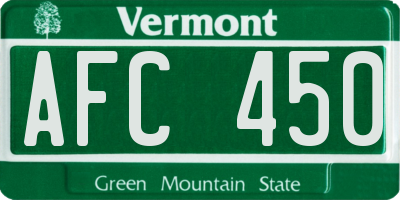 VT license plate AFC450