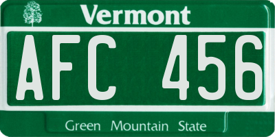 VT license plate AFC456