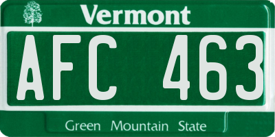 VT license plate AFC463