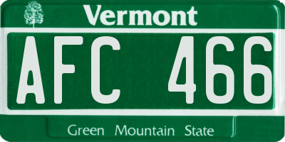 VT license plate AFC466