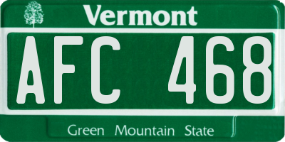 VT license plate AFC468