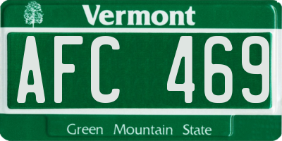 VT license plate AFC469