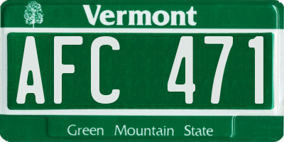 VT license plate AFC471
