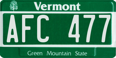 VT license plate AFC477
