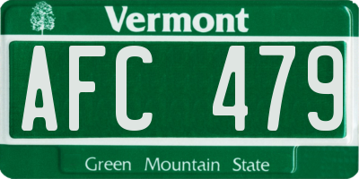 VT license plate AFC479
