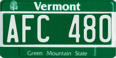 VT license plate AFC480