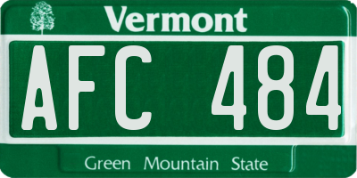 VT license plate AFC484
