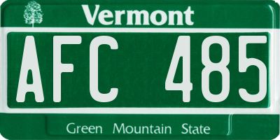 VT license plate AFC485