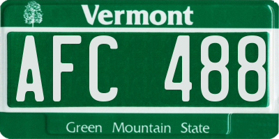 VT license plate AFC488