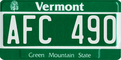 VT license plate AFC490