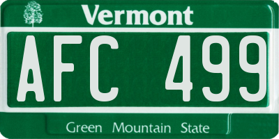 VT license plate AFC499