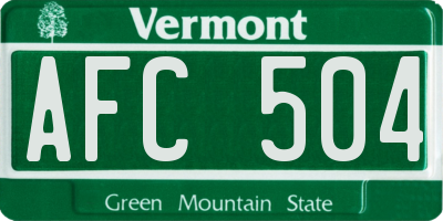 VT license plate AFC504