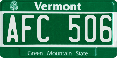 VT license plate AFC506