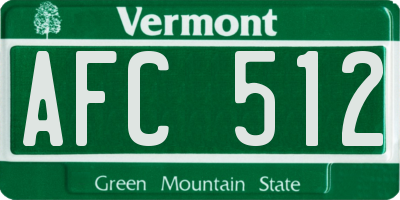 VT license plate AFC512