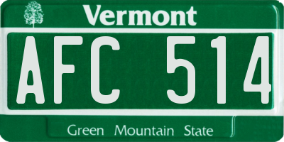 VT license plate AFC514