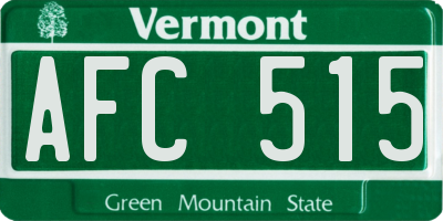 VT license plate AFC515
