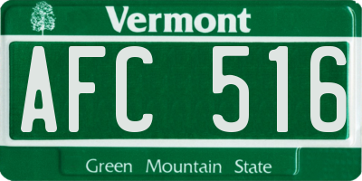 VT license plate AFC516