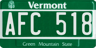 VT license plate AFC518