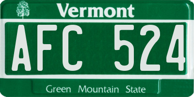 VT license plate AFC524