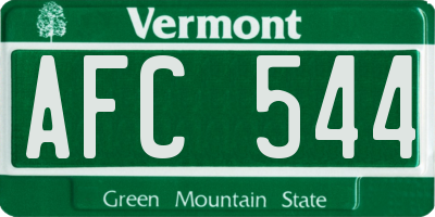 VT license plate AFC544