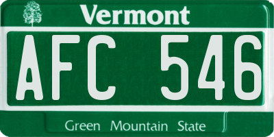 VT license plate AFC546