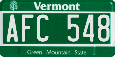 VT license plate AFC548