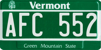 VT license plate AFC552