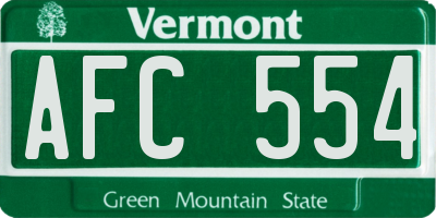 VT license plate AFC554