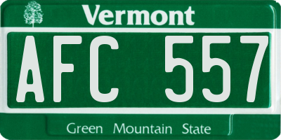 VT license plate AFC557