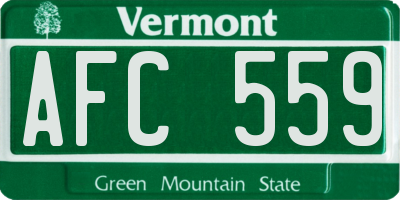 VT license plate AFC559
