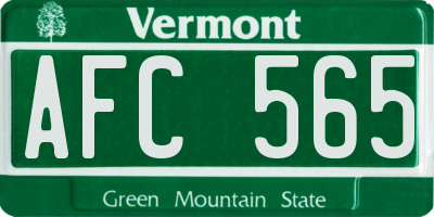 VT license plate AFC565