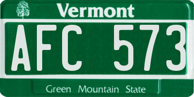 VT license plate AFC573
