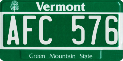 VT license plate AFC576