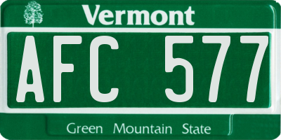 VT license plate AFC577