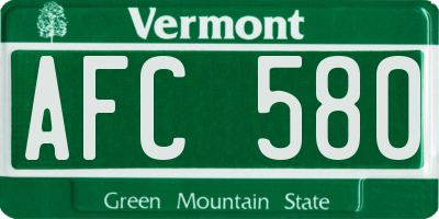 VT license plate AFC580