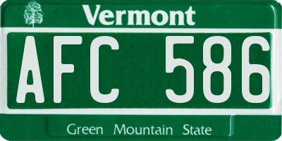 VT license plate AFC586