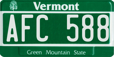 VT license plate AFC588