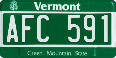 VT license plate AFC591
