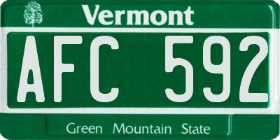 VT license plate AFC592