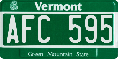 VT license plate AFC595