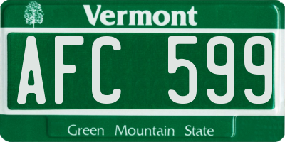 VT license plate AFC599