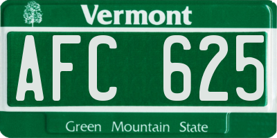 VT license plate AFC625