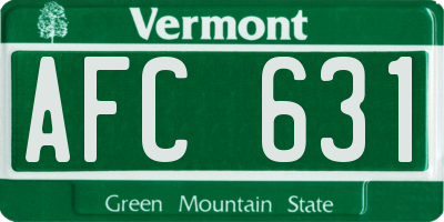 VT license plate AFC631