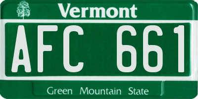 VT license plate AFC661