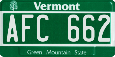 VT license plate AFC662