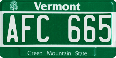VT license plate AFC665