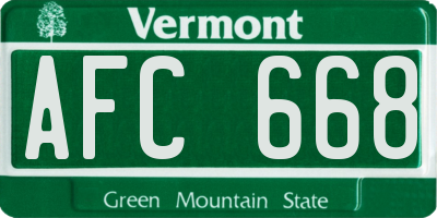 VT license plate AFC668
