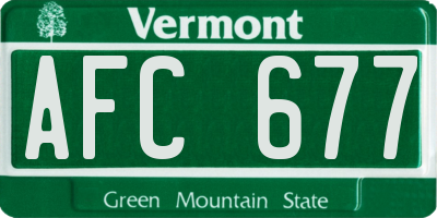 VT license plate AFC677